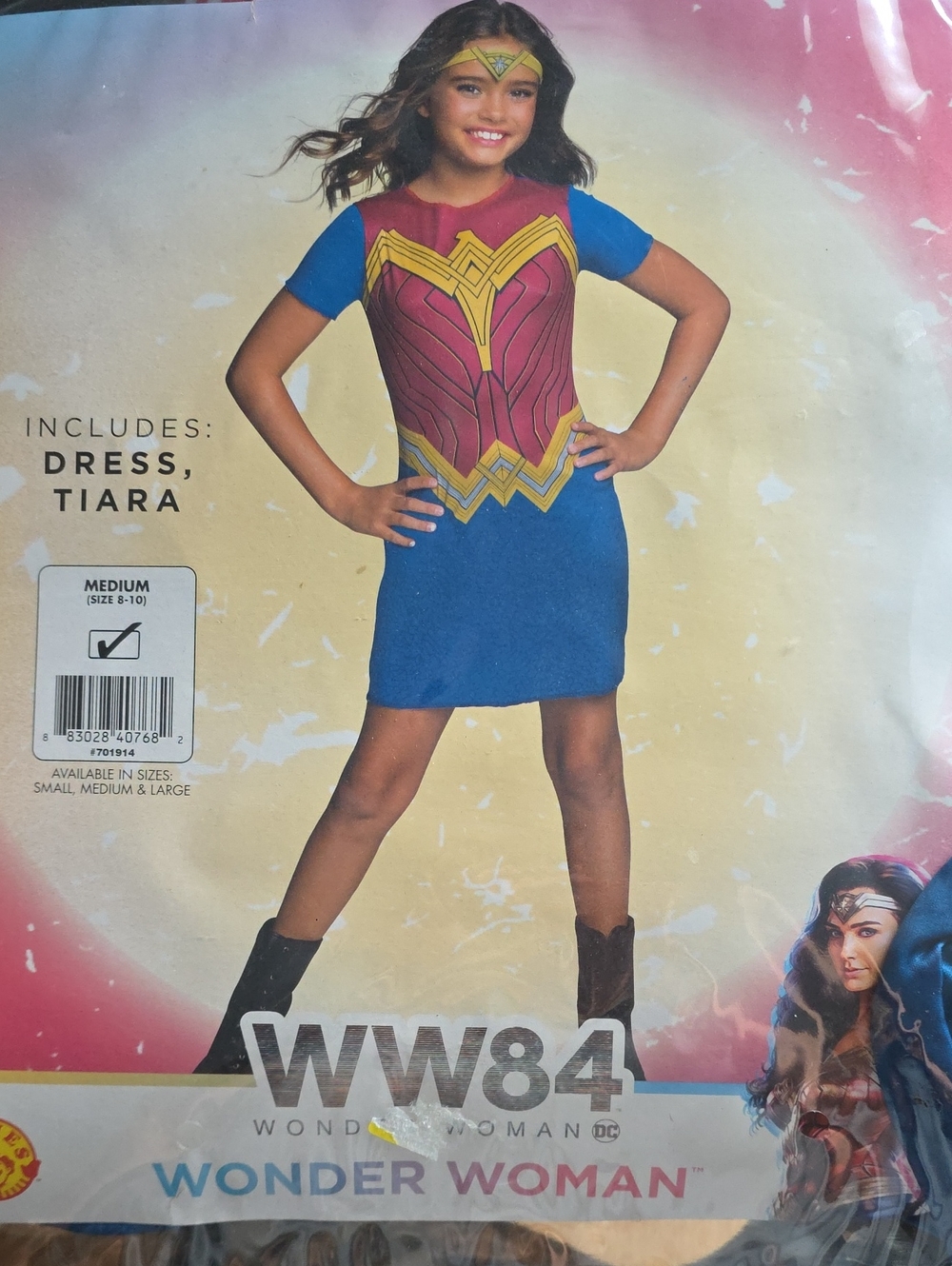 Tiara Wonder Woman Dress Costume in Blue, Red and Gold